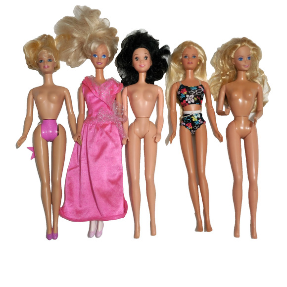 Vintage Barbie Dolls Lot of 5 Mattel 12 Inch Assorted Fashion Dolls Mixed Years - Picture 1 of 8